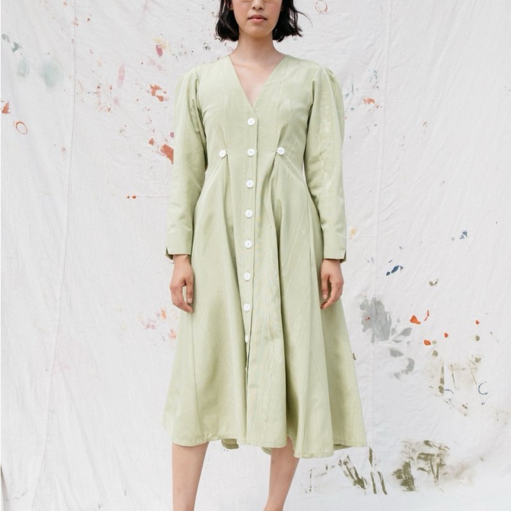 Nikki Chasin Dress Richter‎ Button Midi Sz 2